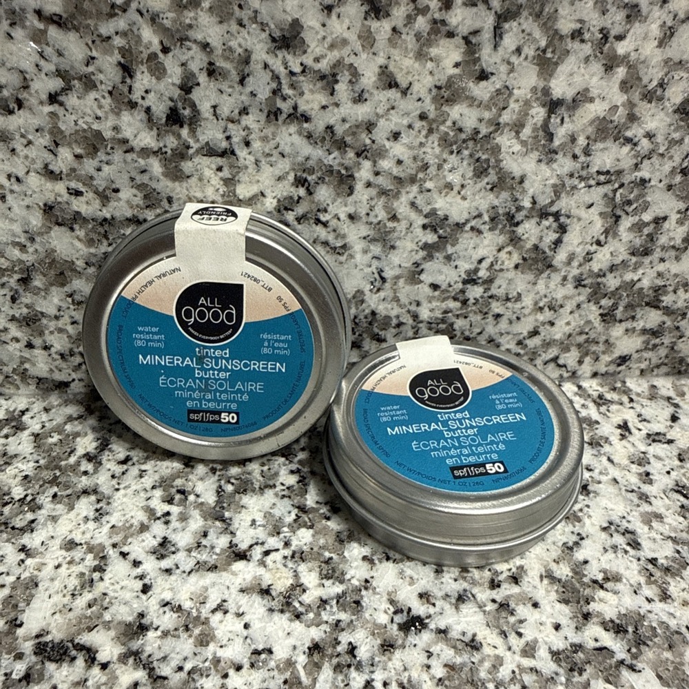 All Good 2x Tinted Mineral Sunscreen Butter SPF 50 1oz Broad Spectrum Water Res